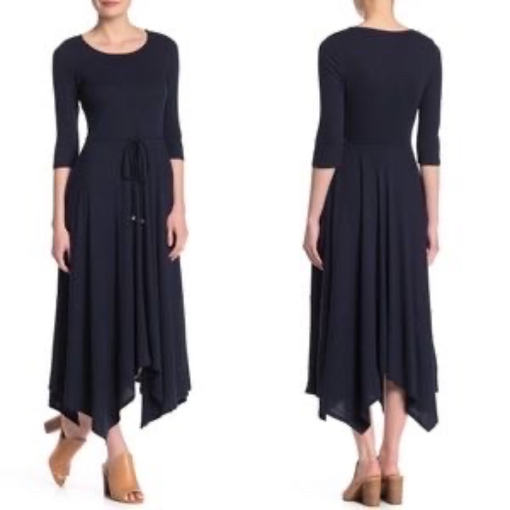 Superfoxx ribbed handkerchief hem dress